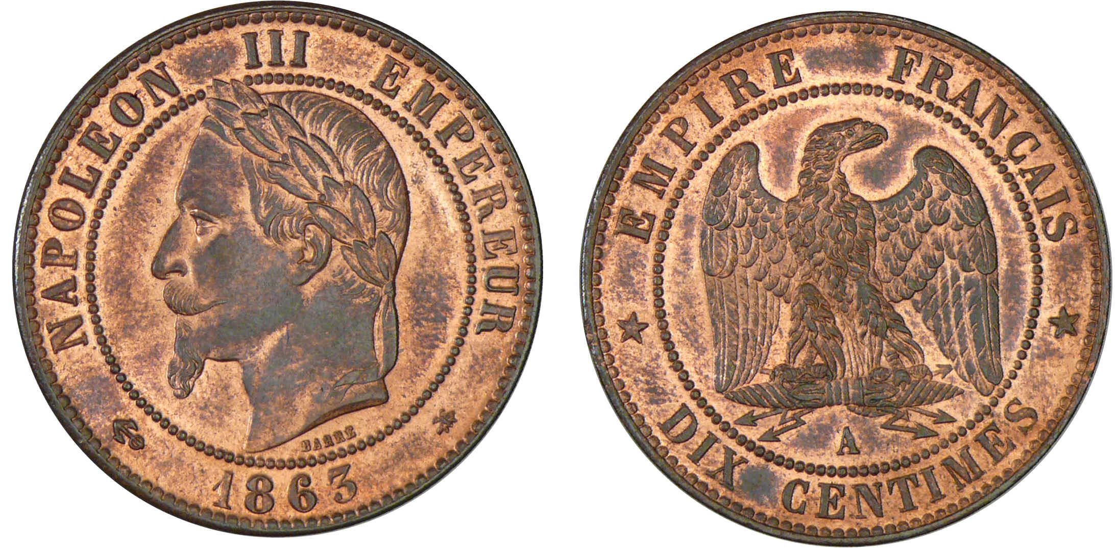 Valeur Piece 10 Centimes Napoleon 3 1855 Vente sur offre terminée Napoléon III (1852-1870) - Monnaies d'antan